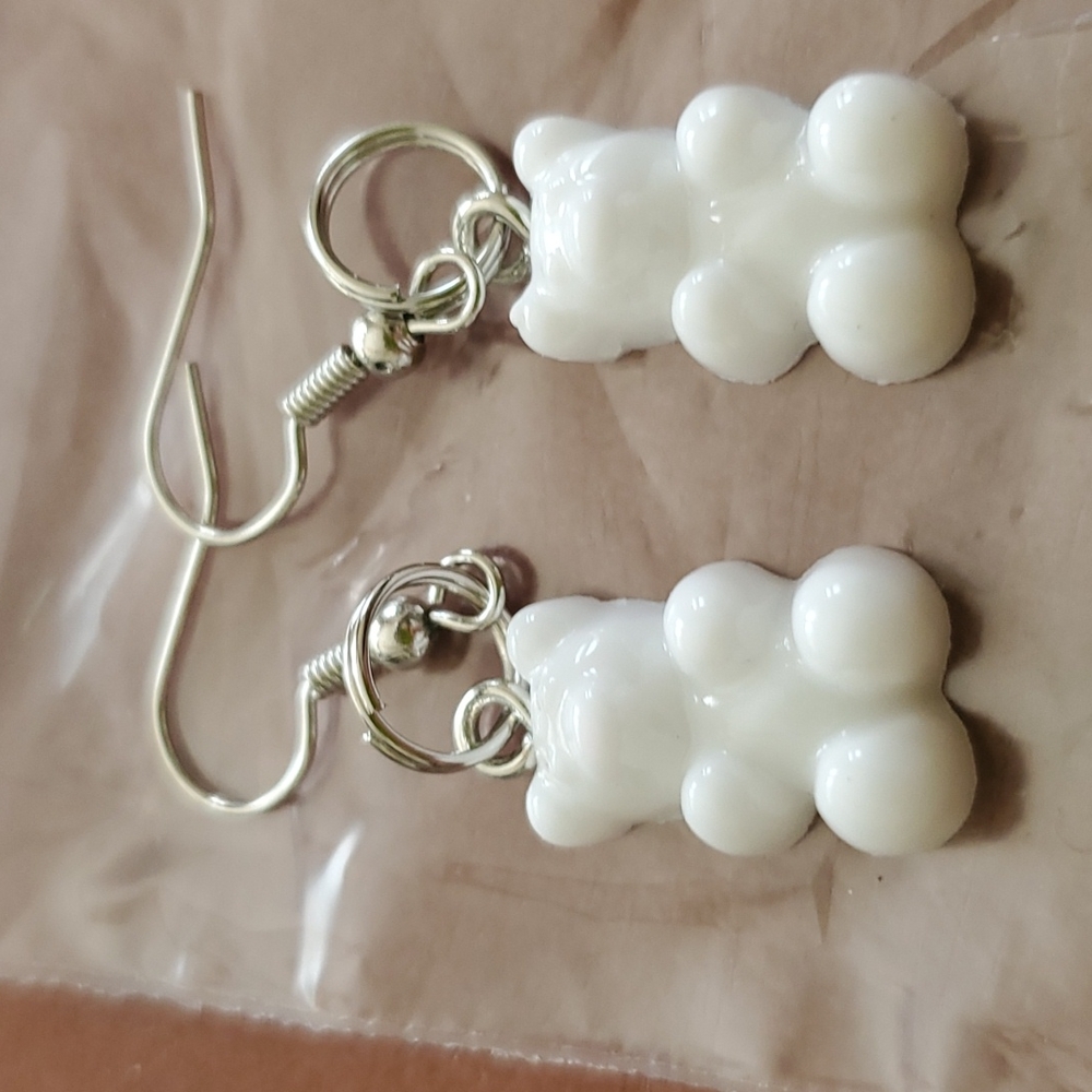 Charming White Bear Earrings